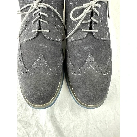Josef Abboud Gray Grey Suede Oxford Shoe Size 12 - Picture 5 of 9